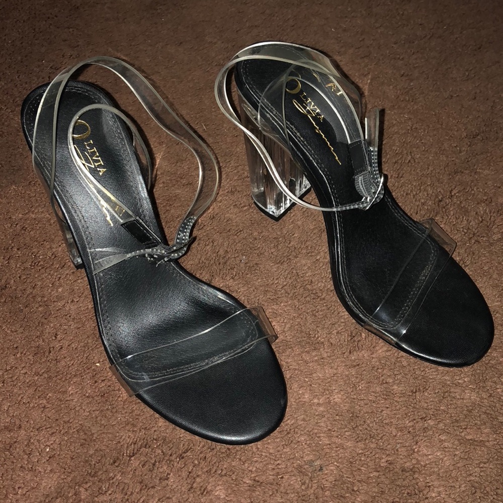 Black & clear heel